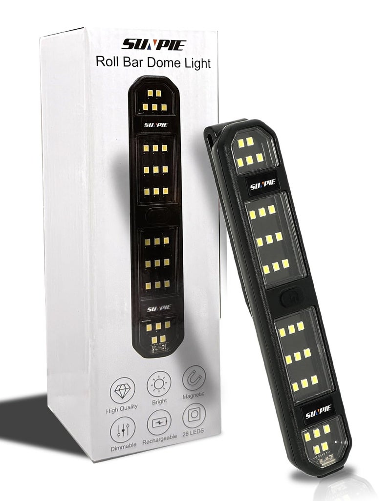 SUNPIE Truck Bed Lights Car Interior LED Lights with Switch Button &Strap Rechargeable Type-C Battery Powered Car Interior Lighting for Wrangler Truck RV Van Lorry Camper Boat Caravan Motorhome - Image 1