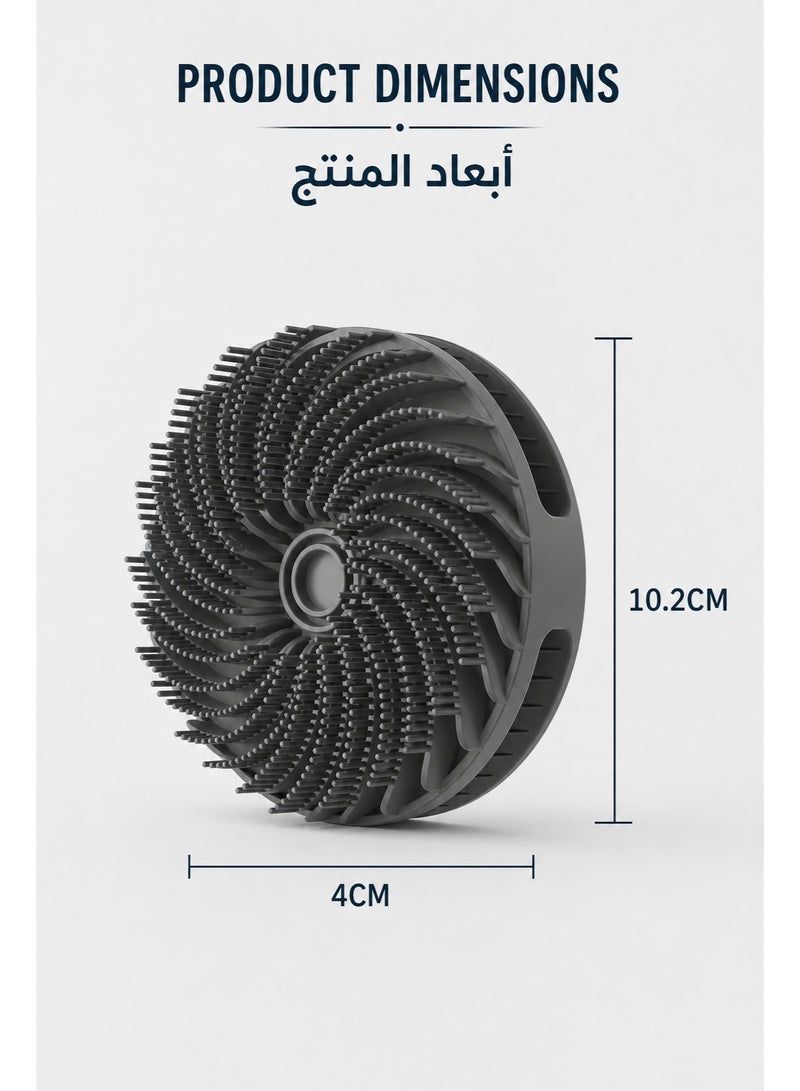 فرشاة سيليكون لفرك الجسم وتدليك فروة الرأس 2 في 1، شعيرات 360 درجة، فرشاة حمام للتنظيف العميق للاستحمام، مقبض مضاد للبكتيريا غير قابل للانزلاق، لطيف على البشرة الحساسة - مناسب للنساء والأطفال وكبار السن والاستخدام العائلي - Image 5
