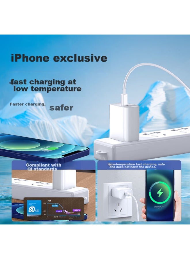 Oksj 20w Pd Charger Cable Set For Iphone 14 13 Pro/promax/plus, Fast Charging Head And Cable For Phones And Tablets, 1 Meter - Image 4