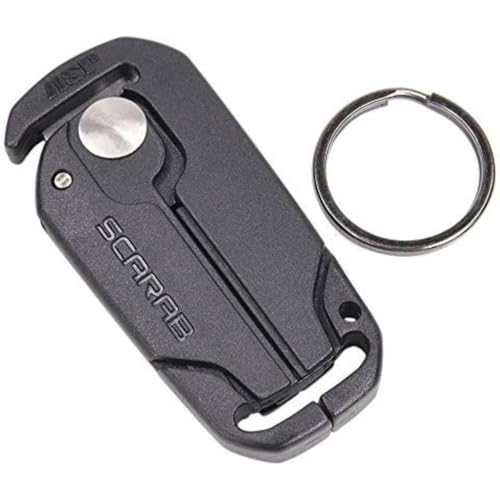 ASP, Inc. Scarab Cutter for Tri-Fold Restraints, Clippers for Safe Removal of Disposable Cuffs, Compact Safety Blade for Removing Bands and Medical Bracelets, Split-Ring Attachment for Keychains - Image 1