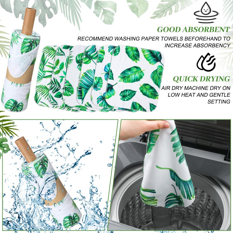 Noveread 36 Pack Leaves Reusable Cleaning Cloths Washable Cotton Kitchen Towels for Home (Green) - Image 3