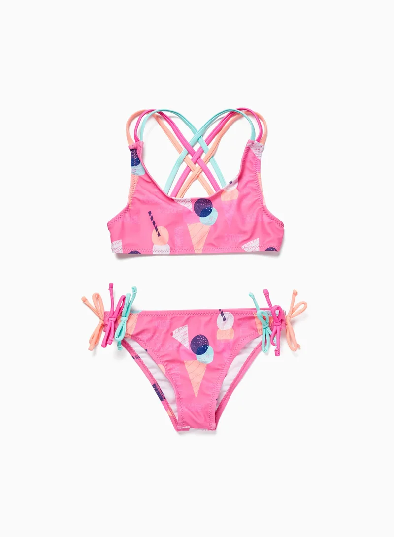 Zippy Zippy Bikini With Bows Uv 80 Protection For Girls Ice Cream
