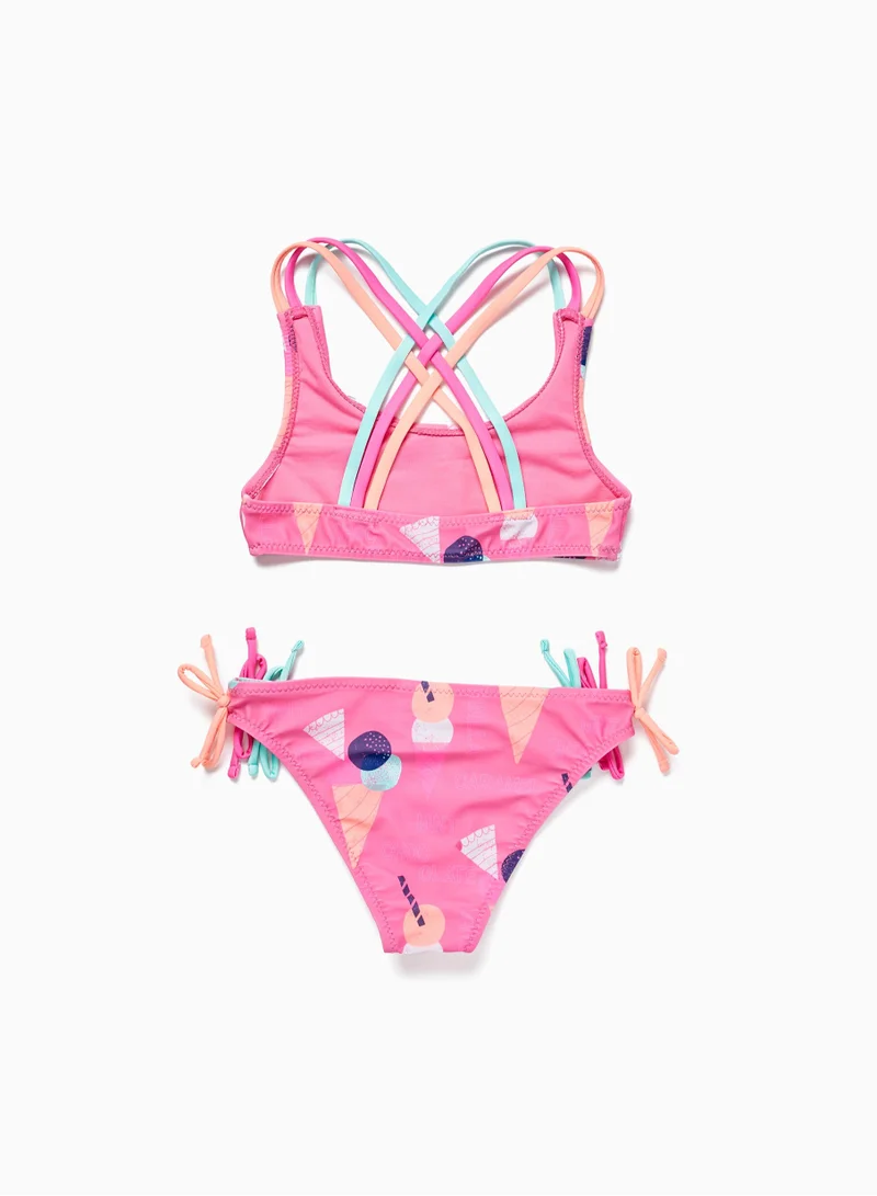 Zippy Zippy Bikini With Bows Uv 80 Protection For Girls Ice Cream