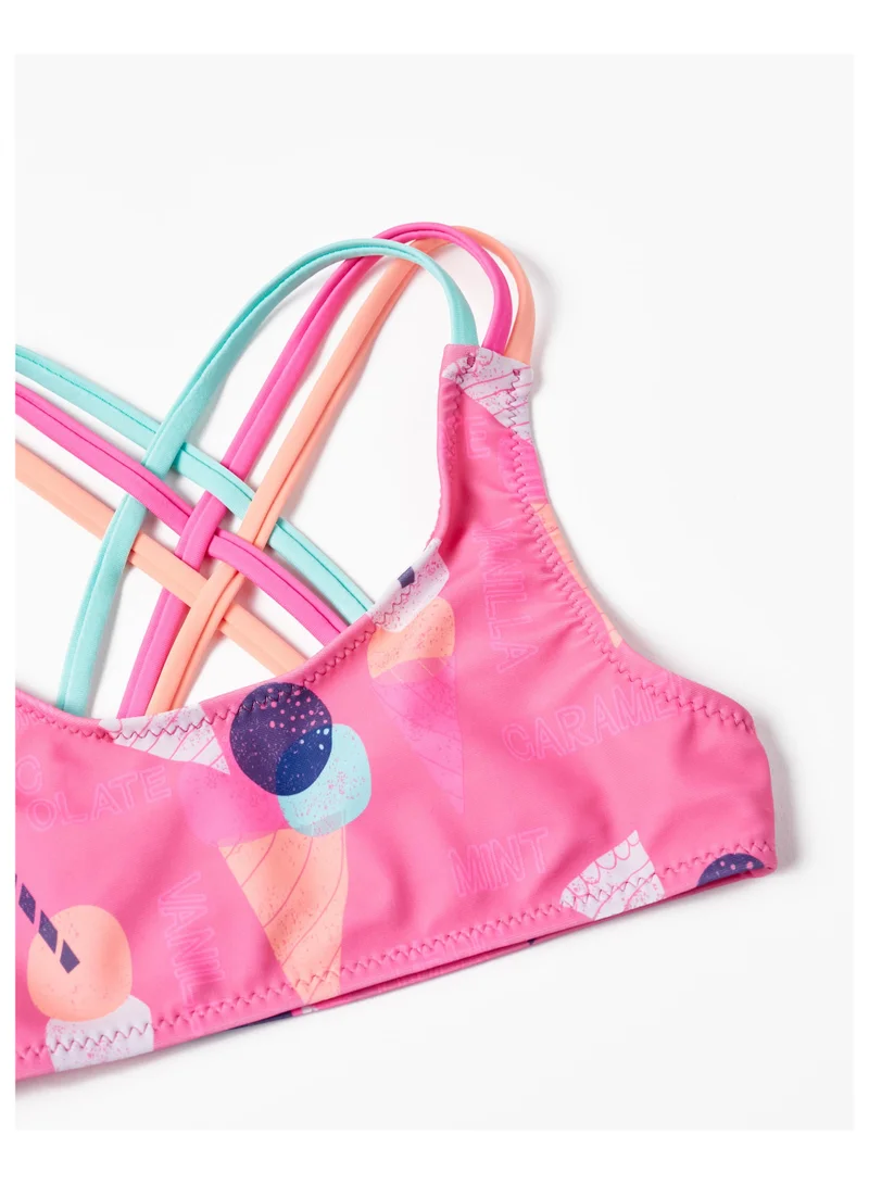 Zippy Zippy Bikini With Bows Uv 80 Protection For Girls Ice Cream