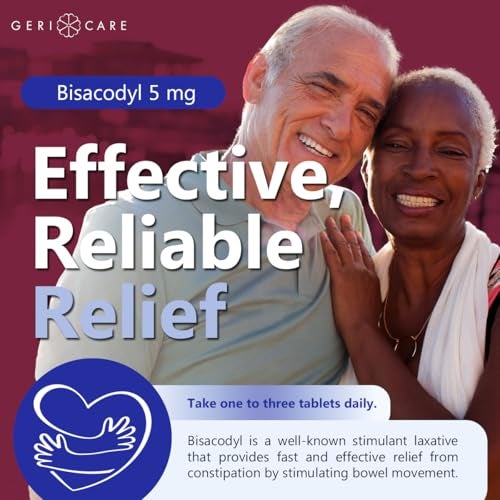 GeriCare Bisacodyl 5 mg Laxative Coated Tablet | Generic for Dulcolax | Stimulant Laxative | Gentle Overnight Constipation Relief 100 Count (Pack of 2) - Image 5