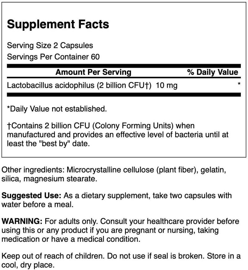 Swanson Probiotic  Digestive Health Supplement w 1 Billion CFU per Capsule  Natural Formula Supporting Bowel Regularity  Daily Wellness  120 Capsules - Image 2