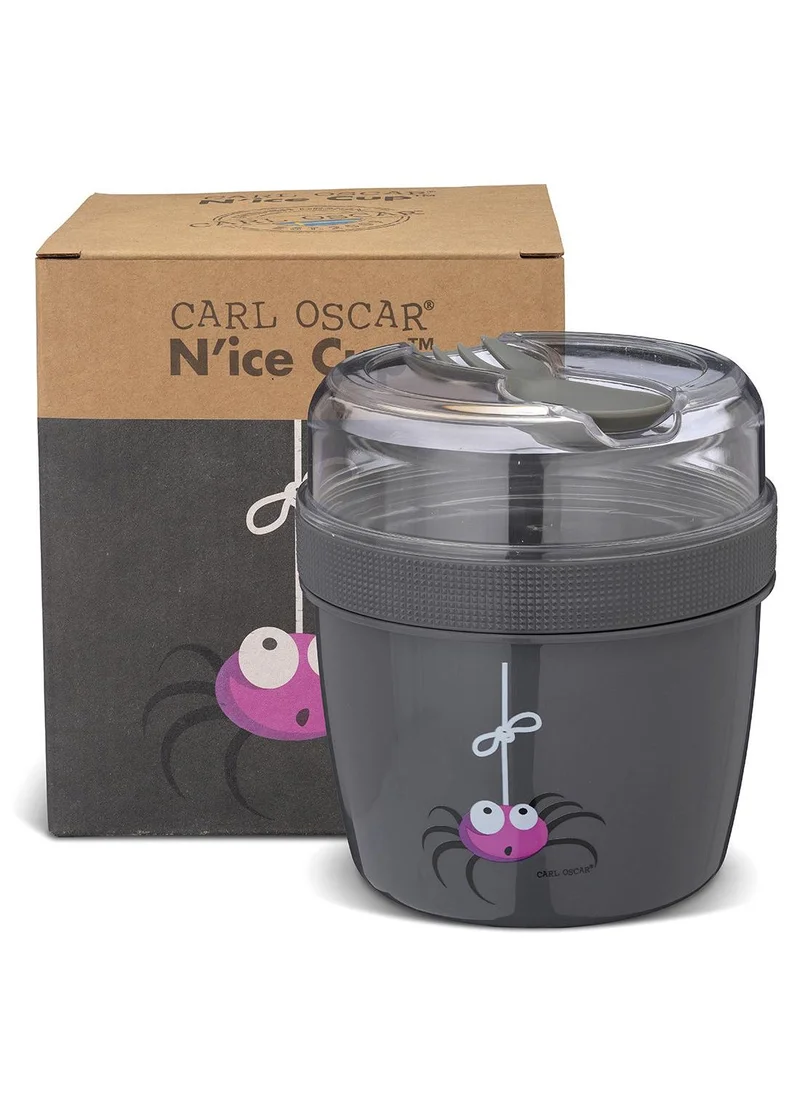 Carl Oscar Carl Oscar Sweden N'Ice Cup Lunch Box™ 0.5L With Cooling Pack + Upper Snack Compartment 0.3L - Grey