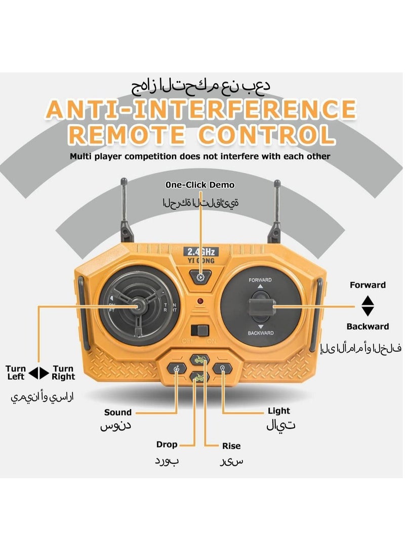 Beauenty Remote Control Excavator Truck Toy for Kids, RC Construction Toys Vehicle with Metal Bed and Light/Music, Ideas for Boys Girls Age 4 5 6 7 8 9 10+ Year Old and up - Image 3