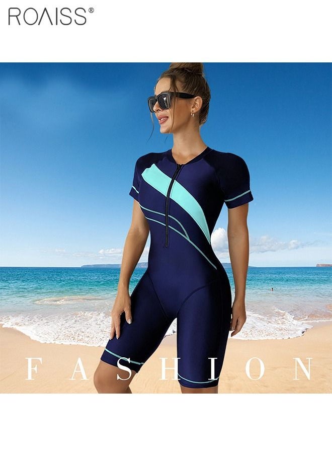 Women'S One Piece Conservative Swimsuit Fashionable Tight Fitting High Elastic Swimwear Knee Length Zipper Closure Racing Swimsuit - pzsku/Z931259D1E798D1827929Z/45/_/1694251587/de7d01a8-559a-48ce-810f-3df0ca77326b