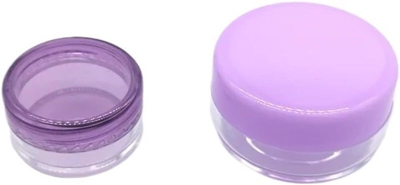 Lip Scrub Containers 60PCS Empty 2g - 20g Travel Small Colorful Covers Clear Plastic Cosmetic Pot Jars With Lids(PURPLE,15g) - Image 1