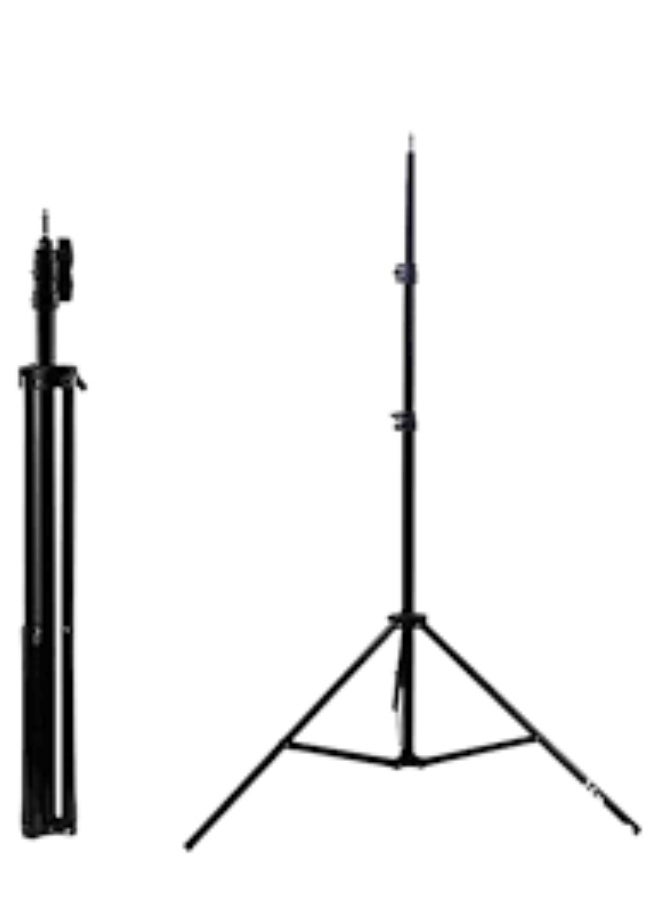 2m Metal Tripod Stand for Ring Light, Selfies, and Photography - Black - Image 4