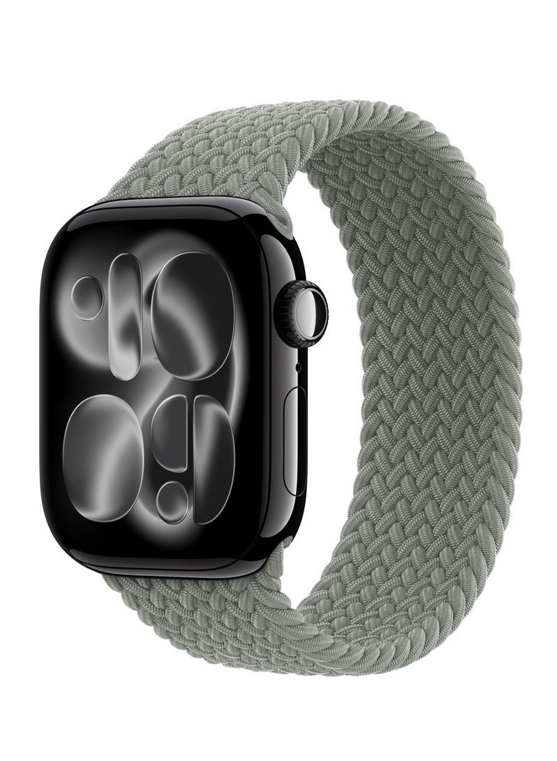 ووتش سوار مضفر أحادي الحلقة متوافق مع ساعات أبل مقاس 38 مم، 40 مم، 41 مم (42 مم من السلسلتين 10 و11)، سوار رياضي ناعم منسوج، سوار معصم بديل قابل للتعديل لساعات أبل من السلسلة 1، 2، 3، 4، 5، 6، 7، 8، 9، 10، 11/SE - أخضر - Image 1