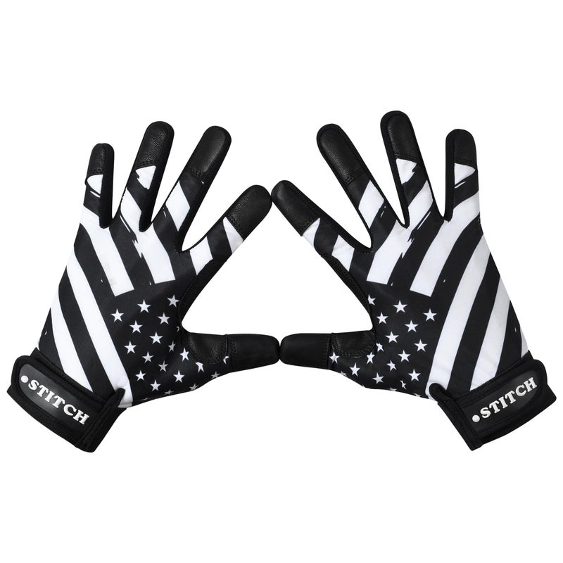 Dot Stitch Batting Gloves (Black Waving Flag, Youth Medium) - Image 2