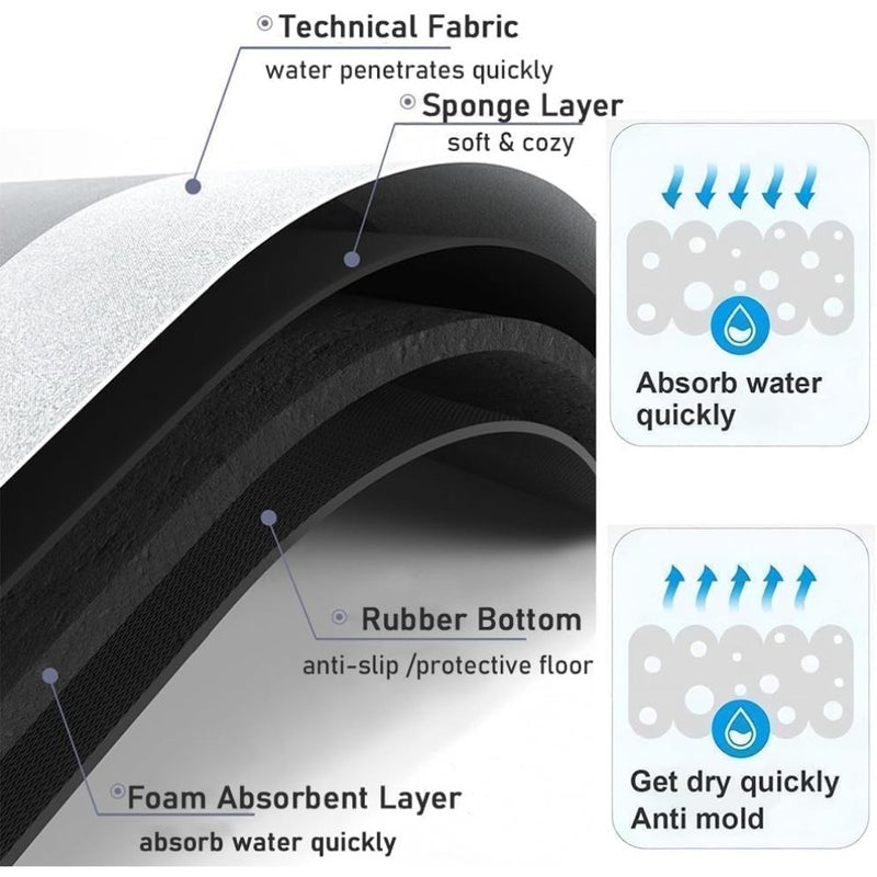40x60cm Diatom Mud Bath Mat Super Soft Absorbent Bath Mat Entrance Door Carpet Non-Slip Quick-Drying Mats Bathroom Mats Kitchen Mats E - Image 2