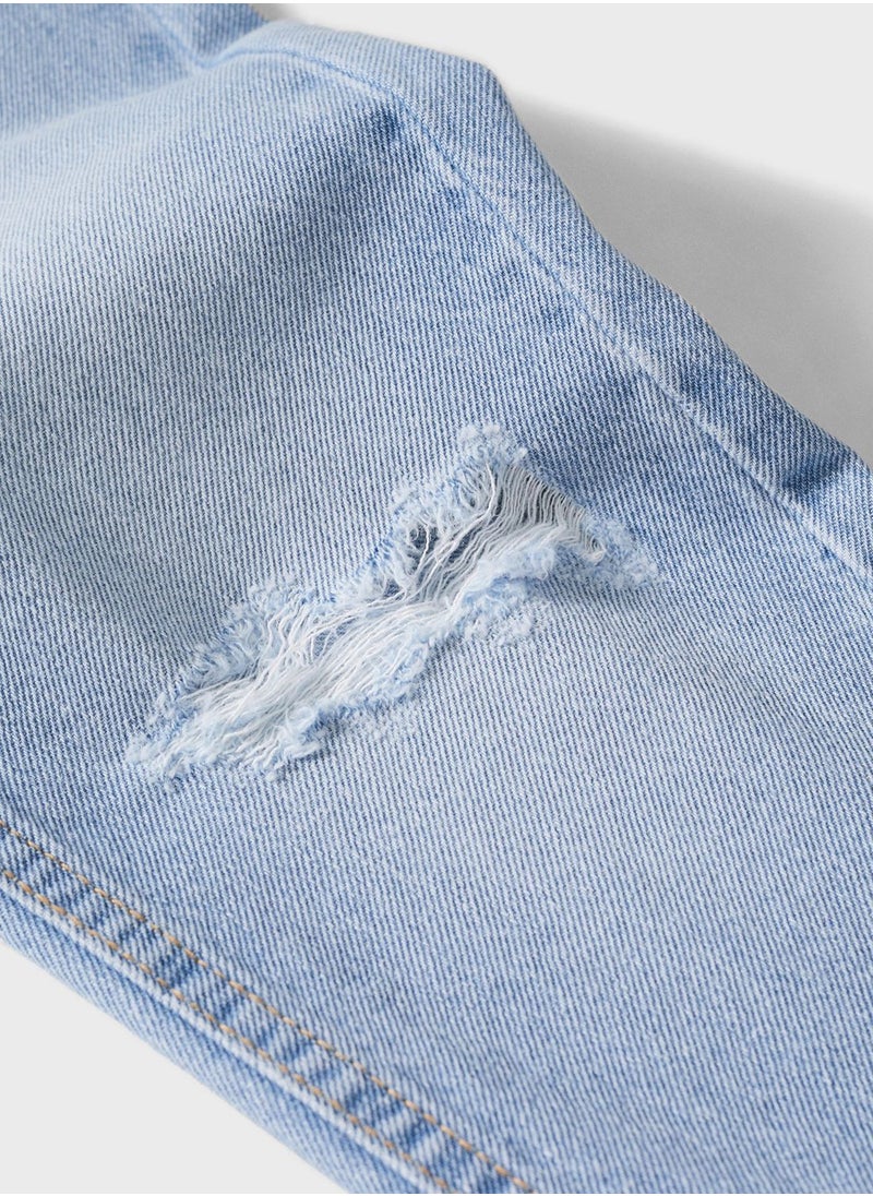 MANGO - Kids Distressed Straight Fit Jeans - Image 1