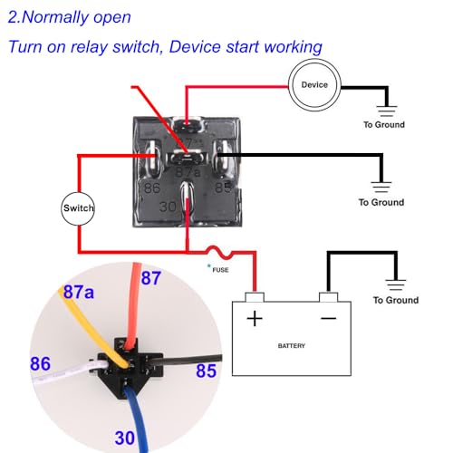 Gebildet 2pcs JD2914 Car Relay Harness 24V 40A 4 Pin SPDT 12AWG Harness Sockets with Built-in Diode for Automotive Truck Van Motorcycle Boat - Image 5
