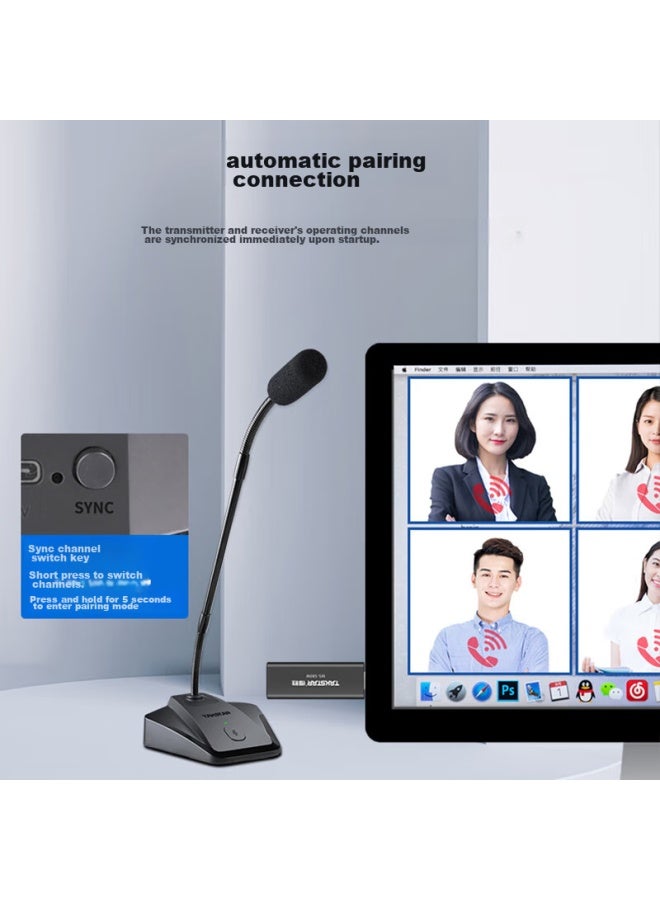 TAKSTAR ميكروفون مؤتمرات لاسلكي تاكستار MS-580W1 للاتصال عبر الإنترنت، أجهزة الكمبيوتر المكتبية، أجهزة اللابتوب، دردشة الصوت، الألعاب، وميكروفون مكثف - Image 5