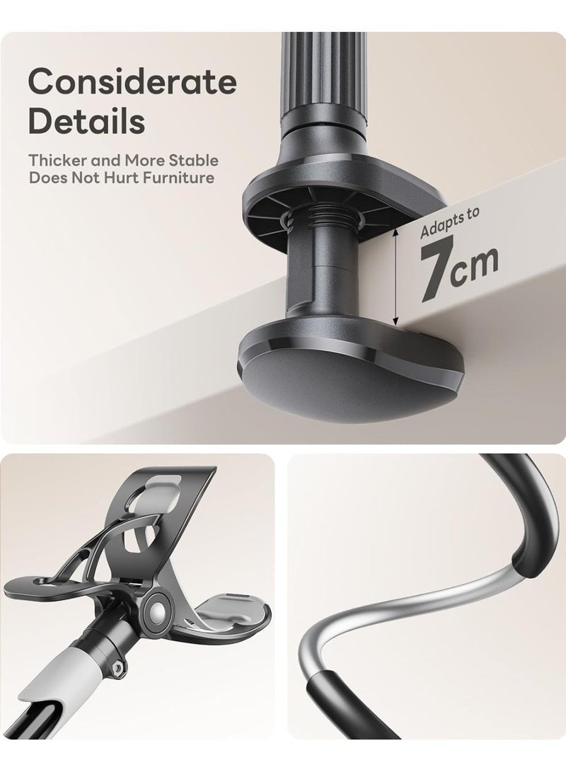 SAIJI Flexible Phone Holder and Long Arm Stand, Clip-On Bracket for 4.0-6.5 Inch Phone Holder Document Camera (Black) - Image 4