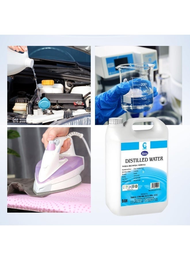 Thrill Distilled Water 5L , Pure Steam Iron, CPAP, Car Battery & Plant Use – Neutral pH, Clean & Mineral-Free Water - Image 5