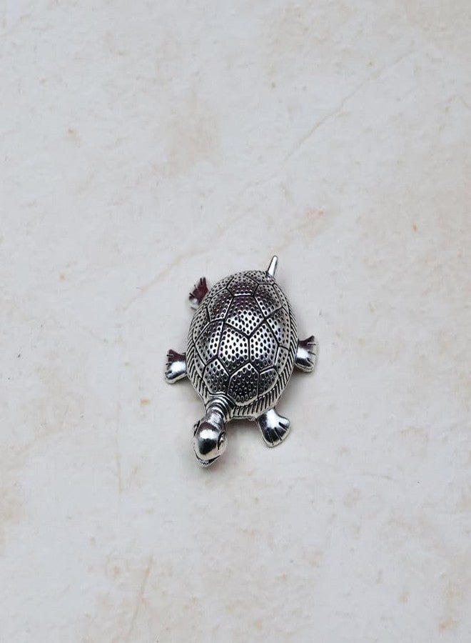 DOKCHAN Vastu Feng Shui Metal Silver Color Tortoise with Plate | Kachua Yantra for Good Luck, Tortoise om Plate Showpiece | Vastu for Career and Home Decoration (Size : 6.5cm | Weight : 31gm Approxe) - Image 4