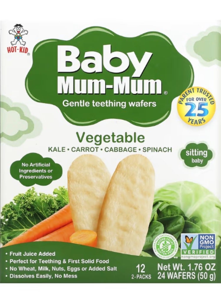 Baby Mum-Mum Gentle Teething Wafers, 12 Pack, Each Contains 2 Wafers