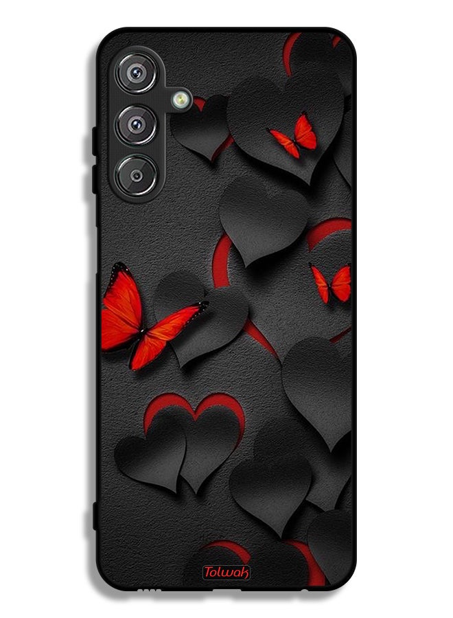 Tolwak Samsung Galaxy F15 5G Protective Case Cover Hearts And Butterflies Pattern - Image 1