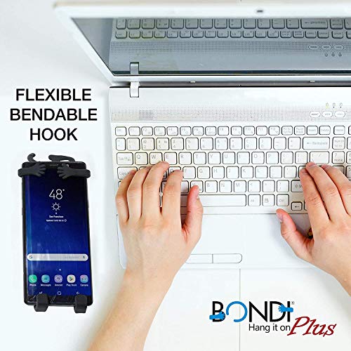 Bondi Plus Flex Phone Holder and Stand - Adjustable Flexible Silicone Case Hanging Mount for Car Bike and Desk up to 6.75" Large Cell Phones - iPhone Xs XR 11 SE - Samsung Galaxy S10 S20 – Black - Image 4