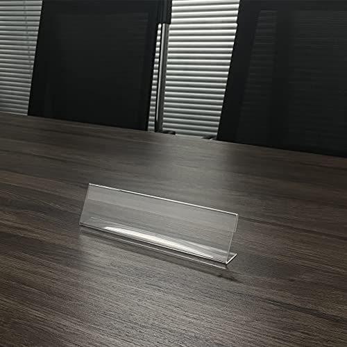 Opexscal 6 Pack 8"W x 2"H Acrylic Office Name Plates Name Labels for Desks, Horizontal Slant Back Clear Desk Sign Holder for Table Display - Image 4