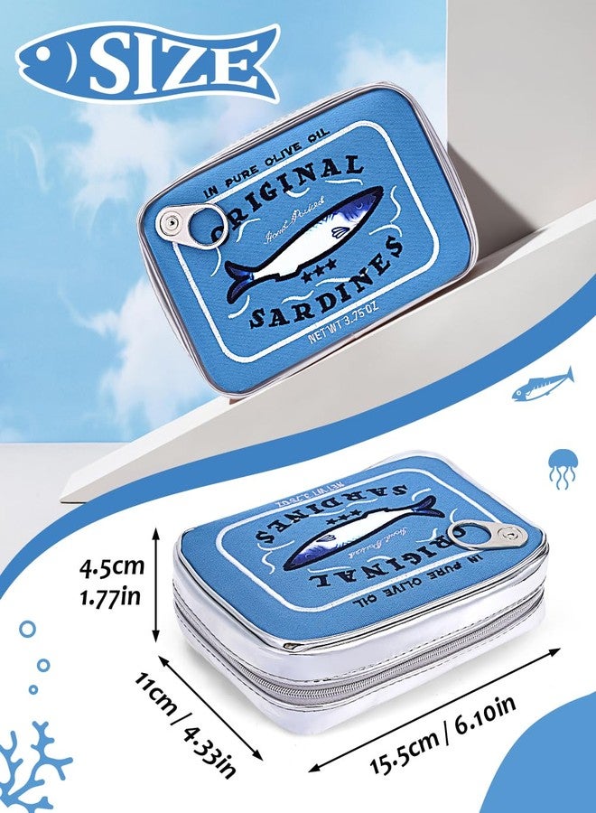 Cessfle Canned Sardines Makeup Bag, Funny Sardine Tin Fish Cosmetic Bag, Creative Cute Makeup Bag Kawaii Pencil Case Pouch, Coquette Make up Pouch for Women - Image 3