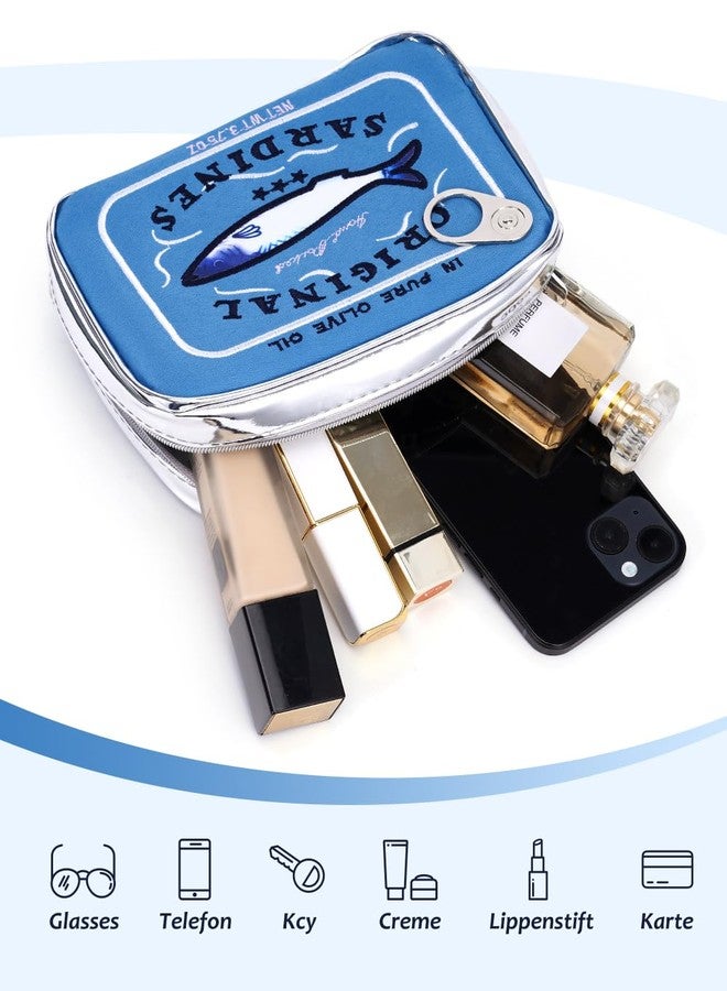Cessfle Canned Sardines Makeup Bag, Funny Sardine Tin Fish Cosmetic Bag, Creative Cute Makeup Bag Kawaii Pencil Case Pouch, Coquette Make up Pouch for Women - Image 5