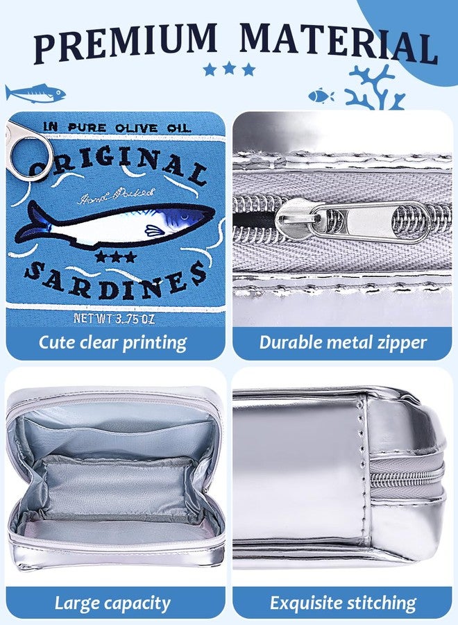 Cessfle Canned Sardines Makeup Bag, Funny Sardine Tin Fish Cosmetic Bag, Creative Cute Makeup Bag Kawaii Pencil Case Pouch, Coquette Make up Pouch for Women - Image 4