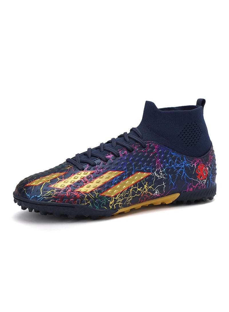 SKY WING Men and Women Soccer Shoes Adults IC or IN Flat Soccer Cleats Elastic High-collar Knit Design Lightweight Training Football Shoes - Image 1