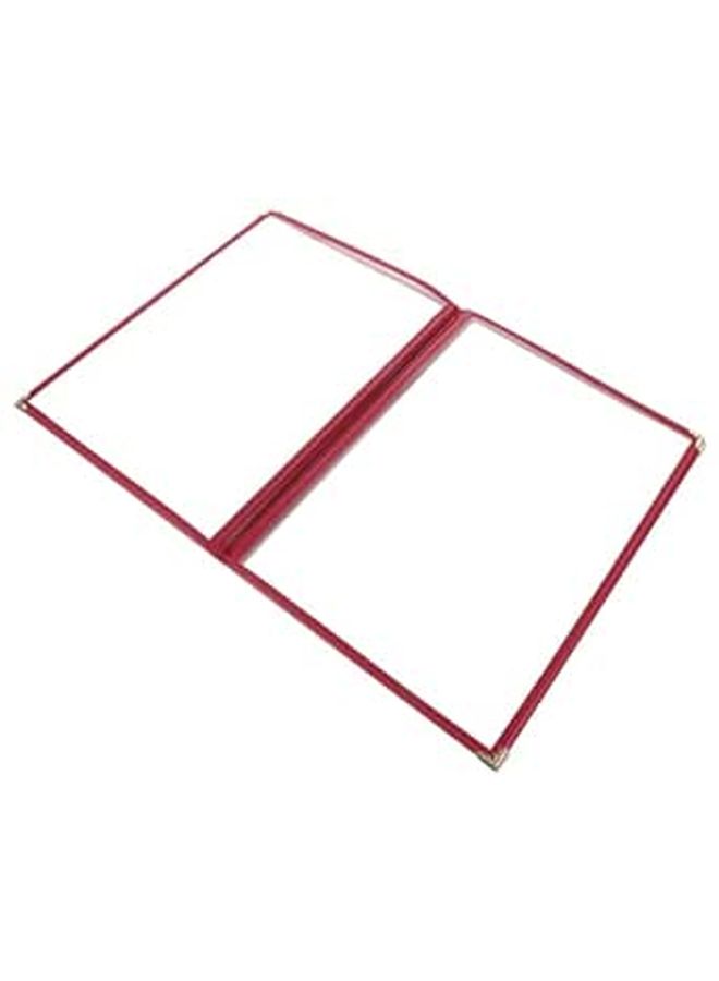 A4 Red PVC Menu Cover Folder 4 Sheet Protective Holder For Restaurant Coffee Bar Recipe - Image 1