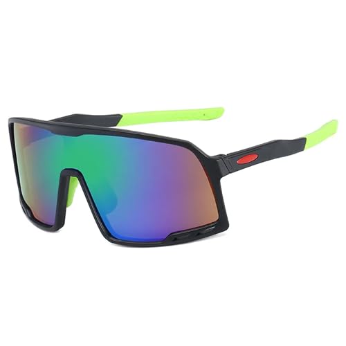 AUGEN By Visions India Sports Mirrored Wraparound Sunglasses for Cycling Cricket Riding Trekking Full Coverage UV 400 Protection Abstract Unisex Sunglass Large (C9, 155) - Image 1