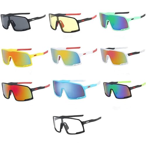 AUGEN By Visions India Sports Mirrored Wraparound Sunglasses for Cycling Cricket Riding Trekking Full Coverage UV 400 Protection Abstract Unisex Sunglass Large (C9, 155) - Image 5