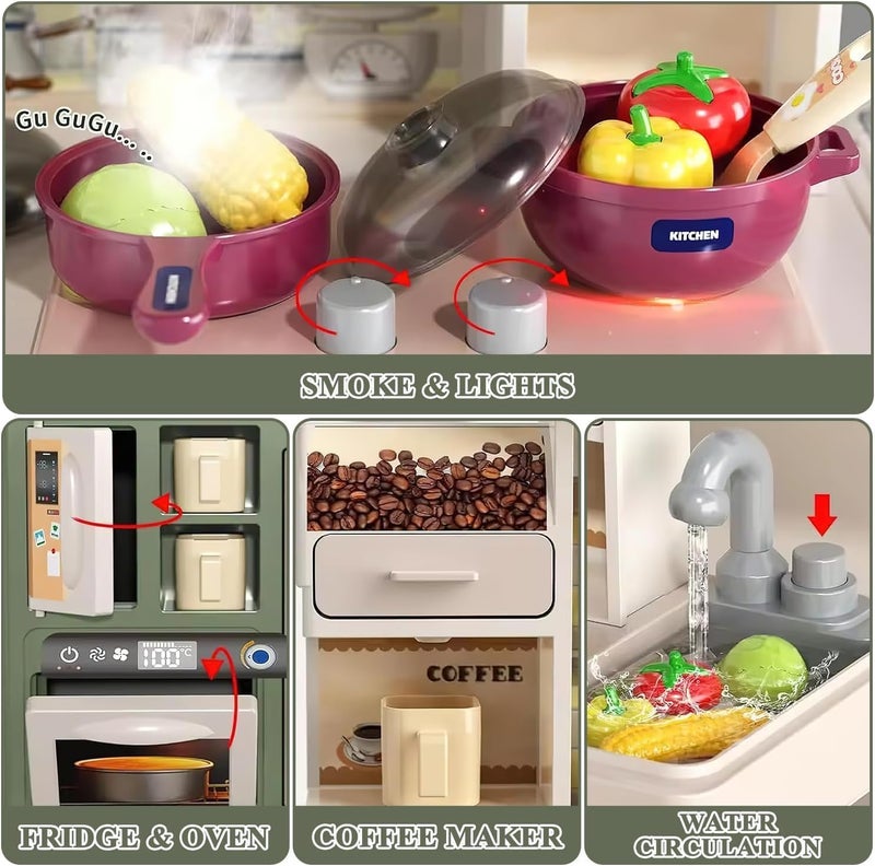 Clwone 37 Pcs Kitchen Playset for Kids – Tabletop Mini Cooking Toy with Stove, Utensils, Lights & Sounds | Best Birthday Gift for Toddlers Age 3-5 - Image 3