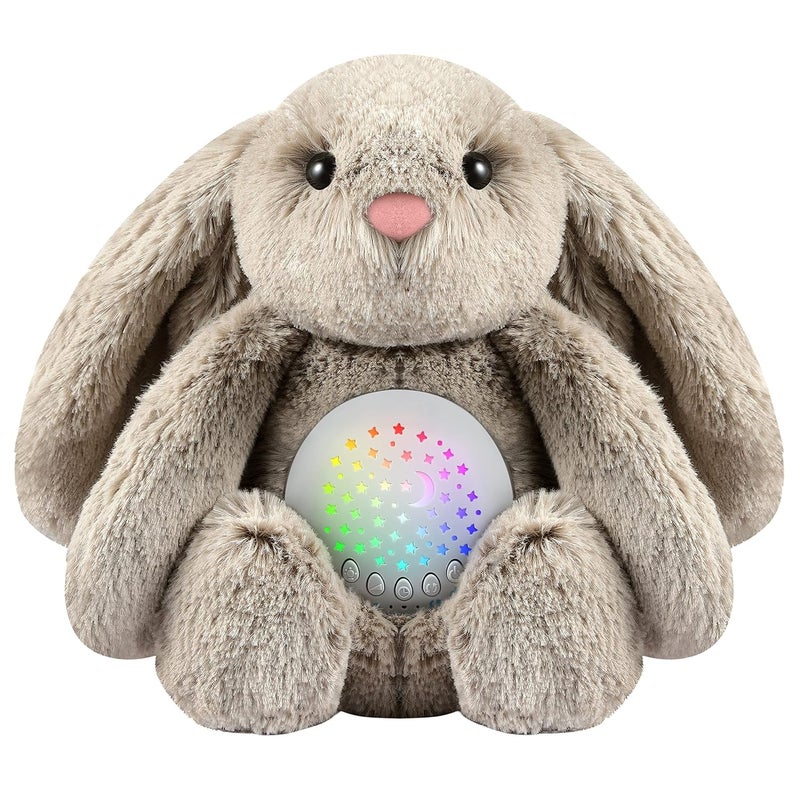 BEREST Baby Sleep Soother Bedtime Bunny with Starry Projector Night Light, Plush Stuffed Animal for Newborn Infants, Lullaby Music, White Noise, Mother's Heartbeat for Boys & Girls Shower Gifts - Image 1