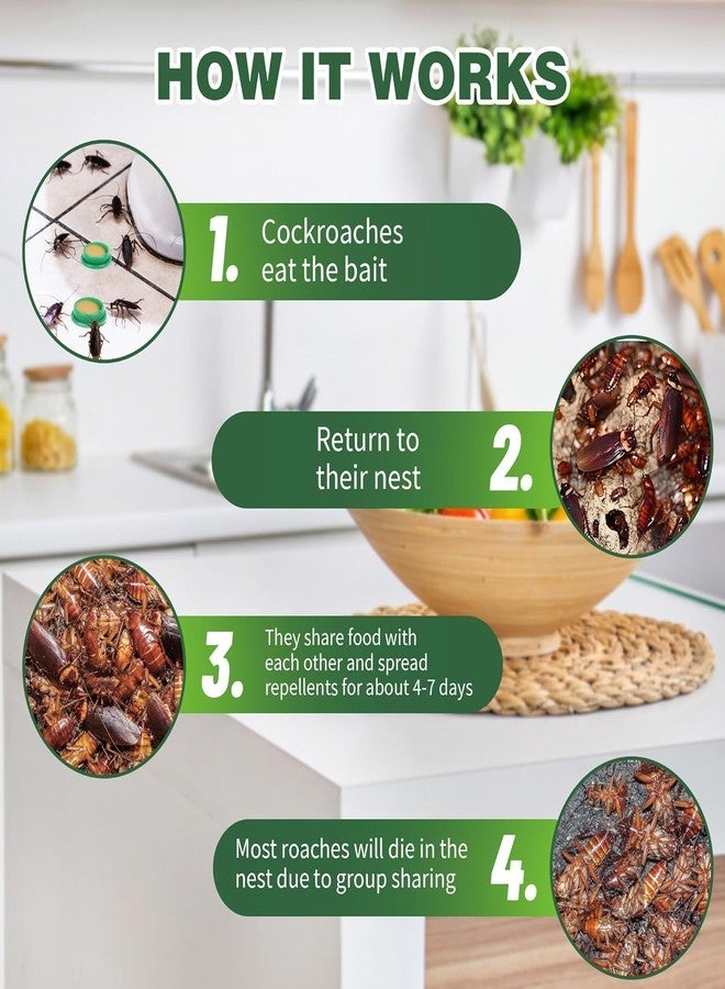 MANSPOT Natural Cockroach Killer for Kitchens, Bathrooms, and Cabinets, Eco-Friendly Home Remedy for Indoor Cockroach Control (Pack of 18) - Image 2