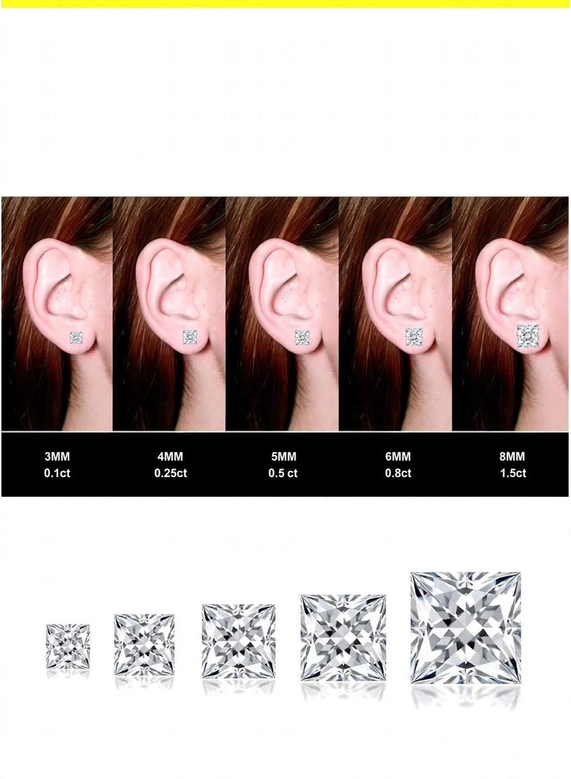 A group of 5 pairs of earrings studded with a new and elegant modern design, zirconium earrings are anti -stainless steel. - Image 2