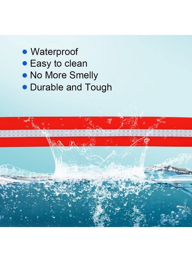 NIMBLE Dog Collar Waterproof Pet Collars Anti-Odor Durable Adjustable PVC & Polyester Soft with Reflective Cloth Stripe Basic Dog Collars S/M/L Sizes (Large (15.35”-24.8”inches), Candy Red) - Image 3