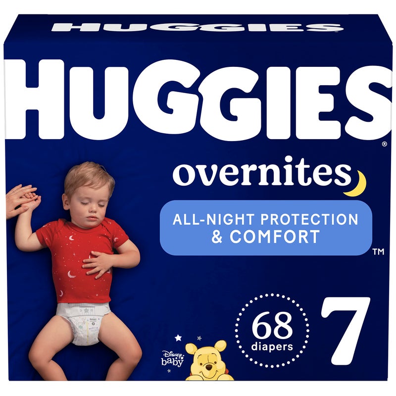 هجيز Huggies Size 7 Overnites Baby Diapers: Overnight Diapers, Size 7 (41+ lbs), 68 Ct (2 Packs of 34) - Image 1