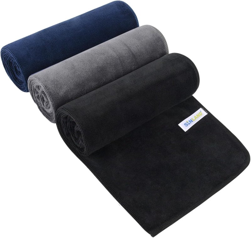 Sinland Microfiber Gym Towels Sports Fitness Workout Sweat Towel Super Soft and Absorbent 3 Pack 16 Inch X 32 Inch - Image 1