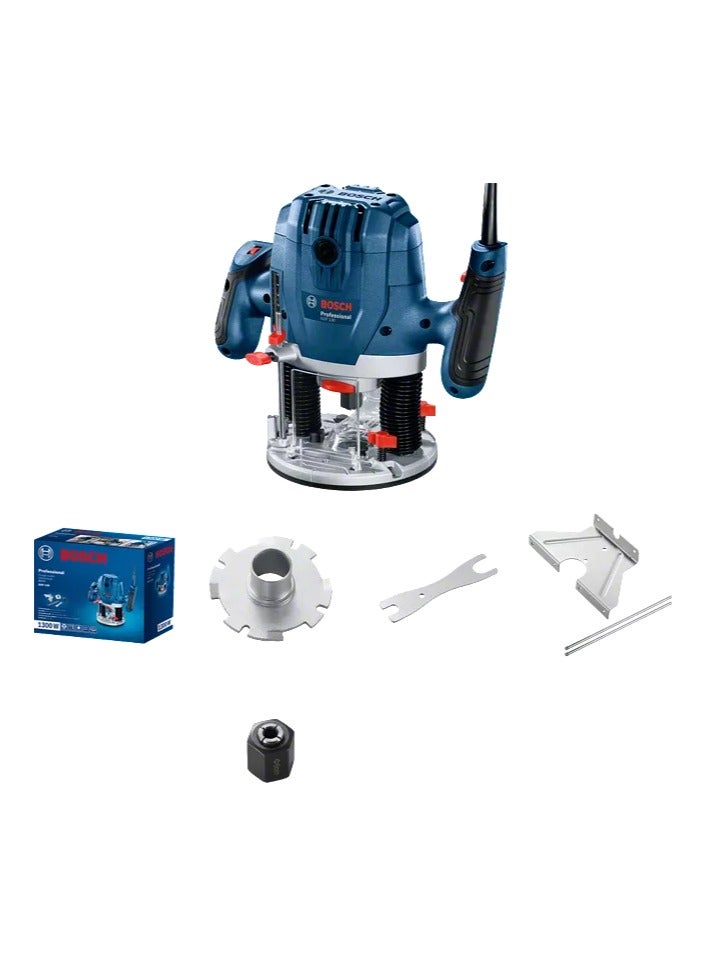 بوش راوتر خشب 1300 وات احترافي مع قاعدة 6 و8 مم – Bosch GOF 130 موديل 06016B70K2 - Image 1