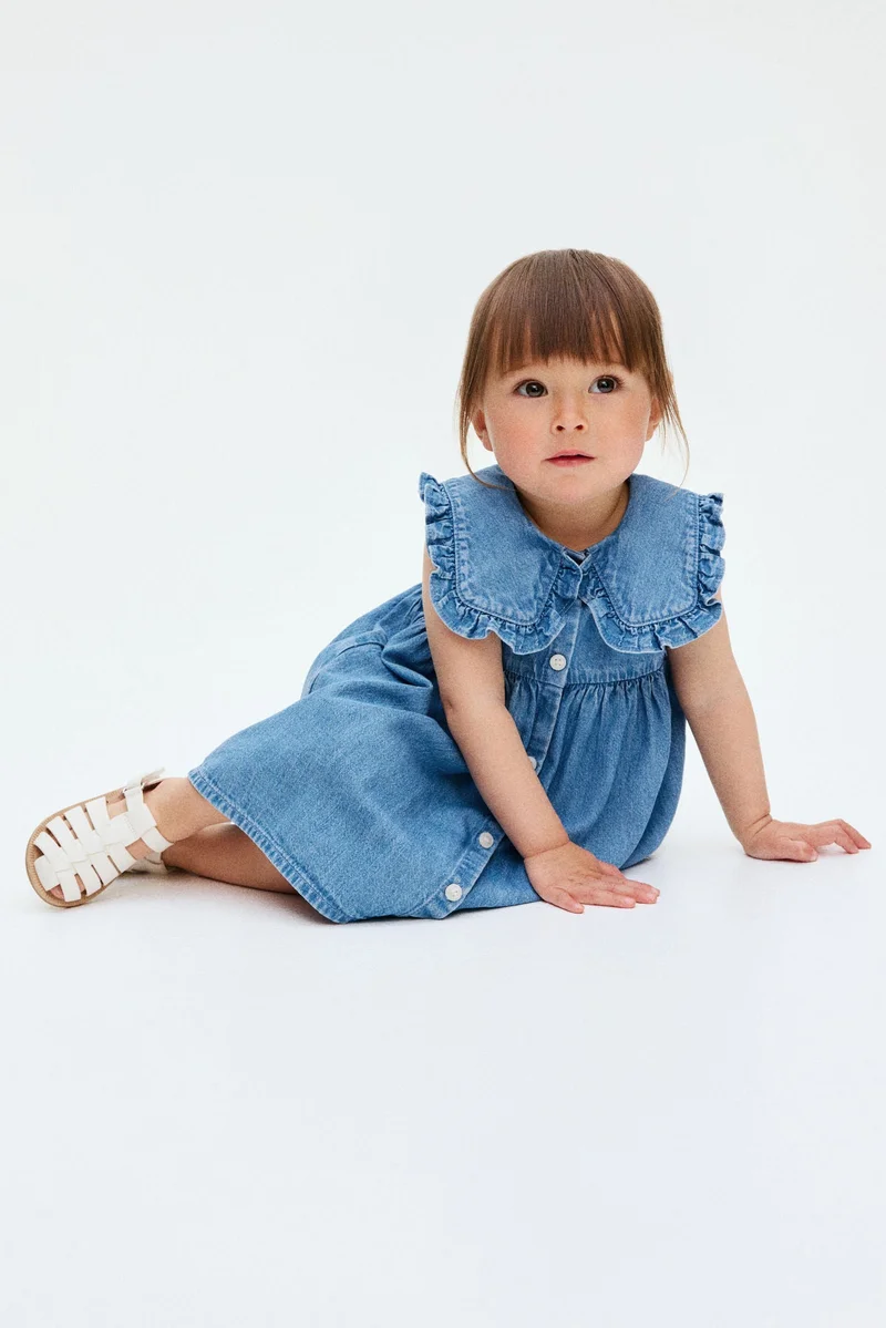 اتش اند ام فستان دنيم بقبة عريضة