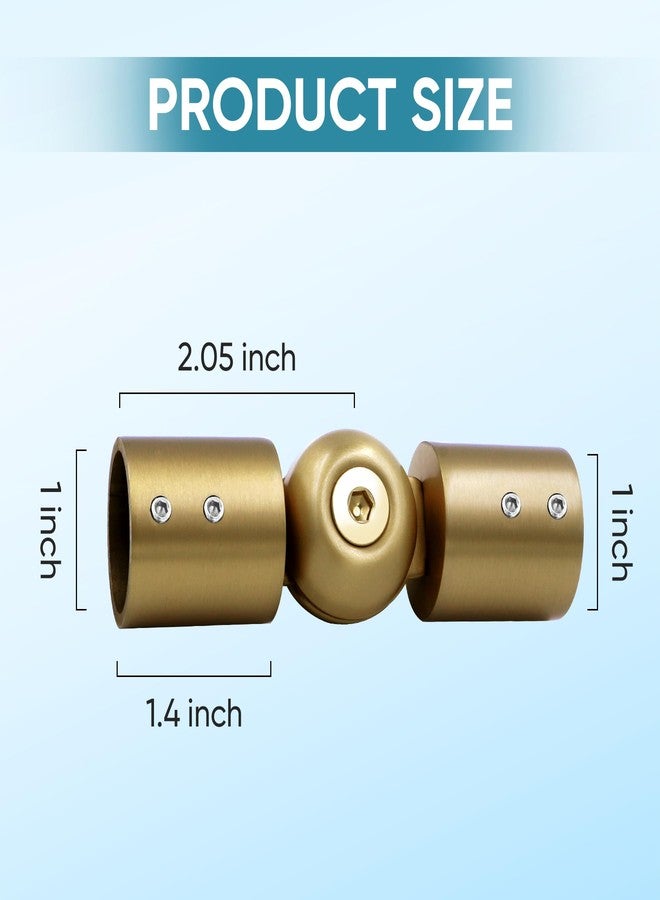 LISTENJIALE Window Curtain Rod Corner Connector Set of 2,LISTENJIALE Adjustable Corner Curtain Rod Connector for 1 Inch Bay Windows(Gold) - Image 2