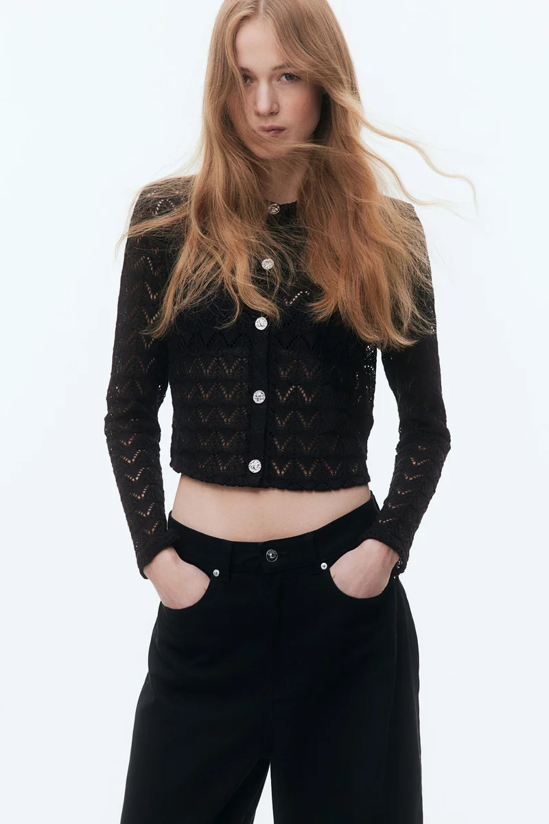 اتش اند ام كارديغان محبوك بنمط بوانتيل