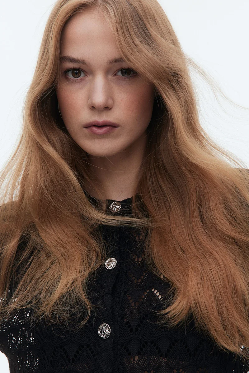 اتش اند ام كارديغان محبوك بنمط بوانتيل