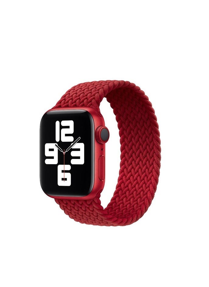 TWEGGON 3pc Pack Nylon Braided Band/Strap for Apple Watch All Series Compatible with 46mm/45mm/44mm/49mm [Small Size] Blue/Green/Red/Pink  - Image 2