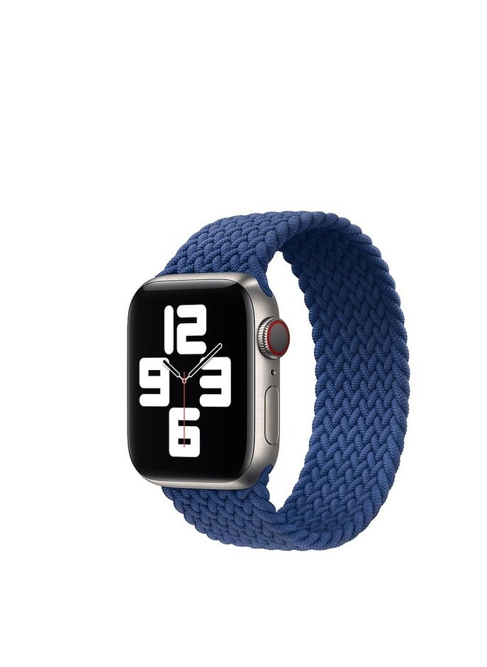 TWEGGON 3pc Pack Nylon Braided Band/Strap for Apple Watch All Series Compatible with 46mm/45mm/44mm/49mm [Small Size] Blue/Green/Red/Pink  - Image 4