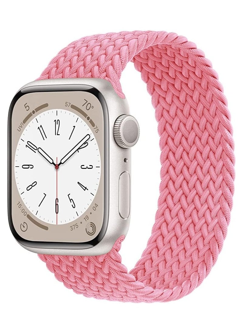 TWEGGON 3pc Pack Nylon Braided Band/Strap for Apple Watch All Series Compatible with 46mm/45mm/44mm/49mm [Small Size] Blue/Green/Red/Pink  - Image 3